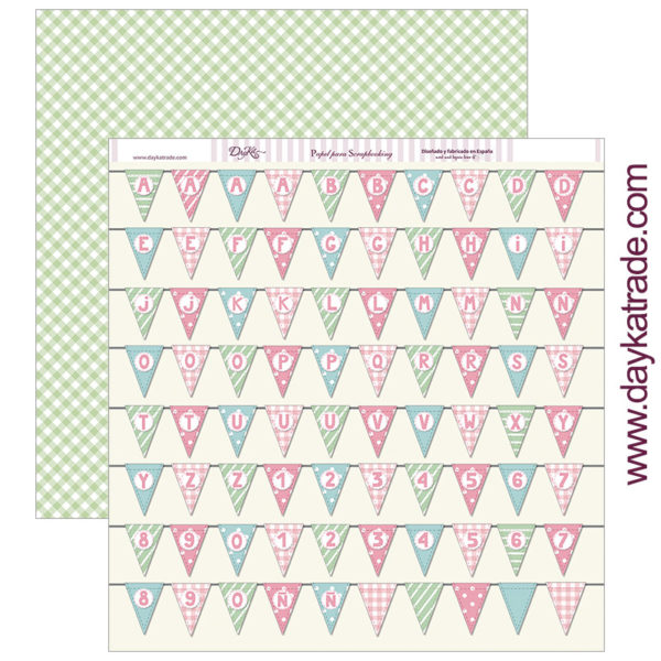 PAPEL SCRAPBOOKING «BANDERINES DE FIESTA CON LETRAS Y NÚMEROS» Dayka Trade