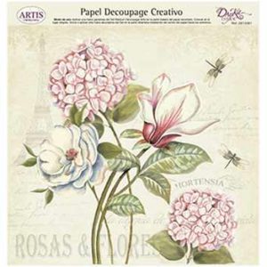 PAPEL DE DECOUPAGE HORTENSIAS